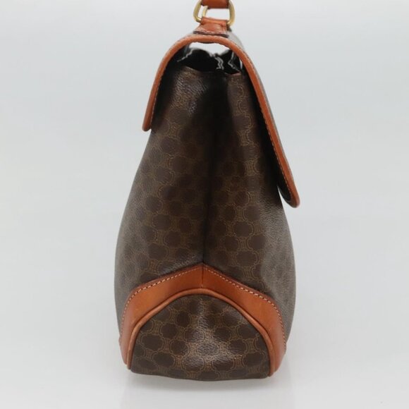 CELINE Macadam Canvas Hand Bag PVC Leather Brown Gold Auth 121702 - Picture 5 of 16